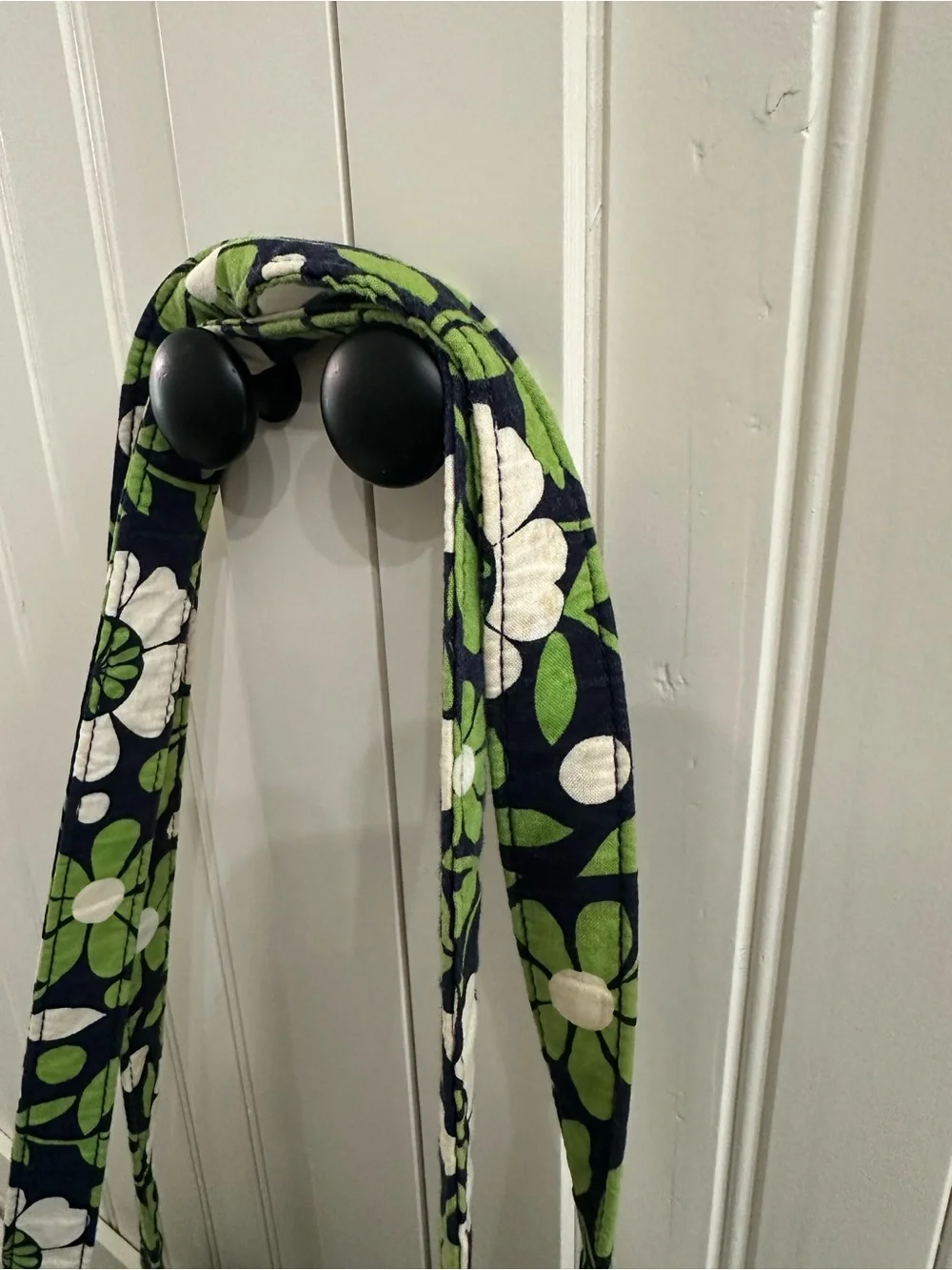 Vera Bradley”Lucky You” Navy, Green & White Quilted Floral Shoulder Diaper Tote